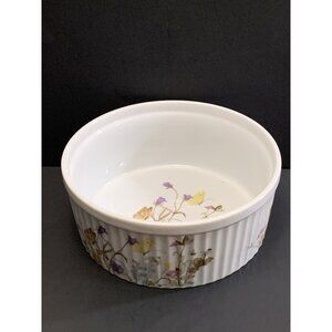 Enesco Souffle Nature Garden Society NO LID Baking Serving Casserole Vtg 1975